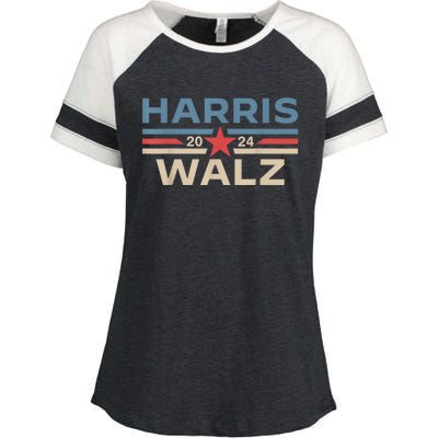 Harris Walz Waltz 2024 Vintage Style Kamala Harris Tim Walz Enza Ladies Jersey Colorblock Tee