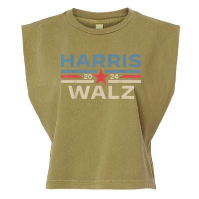 Harris Walz Waltz 2024 Vintage Style Kamala Harris Tim Walz Garment-Dyed Women's Muscle Tee