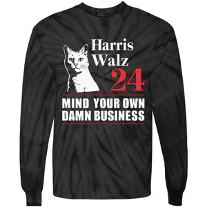 Harris Walz Waltz 2024 Mind Your Own Damn Business Tie-Dye Long Sleeve Shirt