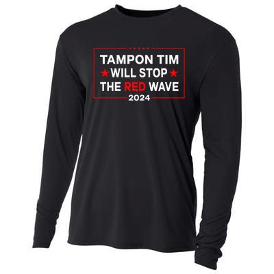 Harris Walz Waltz 2024 Tampon Tim Will Stop The Red Wave Cooling Performance Long Sleeve Crew