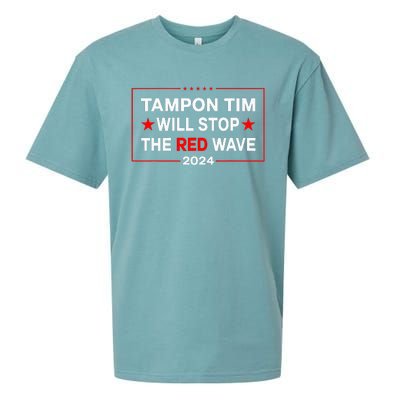 Harris Walz Waltz 2024 Tampon Tim Will Stop The Red Wave Sueded Cloud Jersey T-Shirt