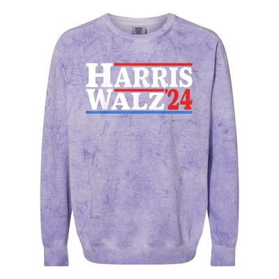 Harris Walz Waltz 2024 Vintage Style Kamala Harris Tim Walz Colorblast Crewneck Sweatshirt