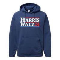 Harris Walz Waltz 2024 Vintage Style Kamala Harris Tim Walz Performance Fleece Hoodie