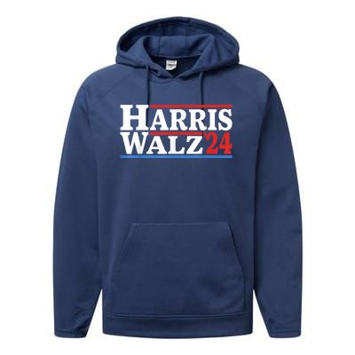 Harris Walz Waltz 2024 Vintage Style Kamala Harris Tim Walz Performance Fleece Hoodie