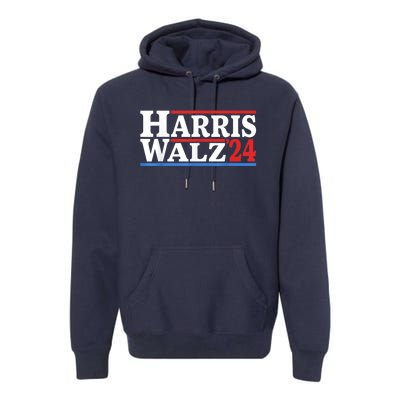 Harris Walz Waltz 2024 Vintage Style Kamala Harris Tim Walz Premium Hoodie