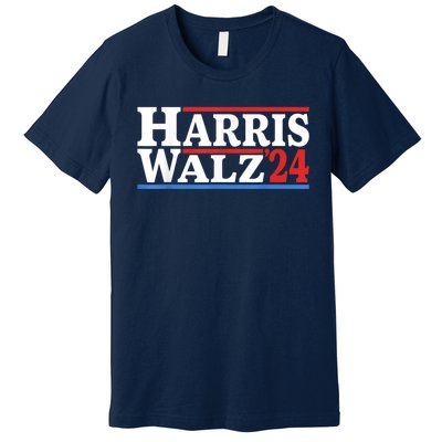 Harris Walz Waltz 2024 Vintage Style Kamala Harris Tim Walz Premium T-Shirt