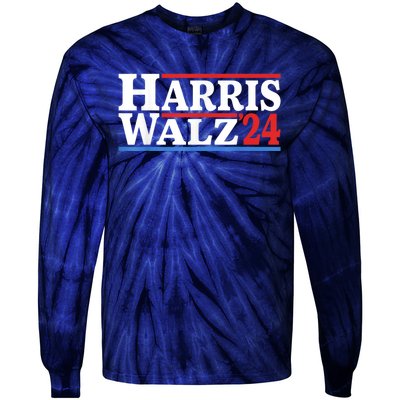 Harris Walz Waltz 2024 Vintage Style Kamala Harris Tim Walz Tie-Dye Long Sleeve Shirt