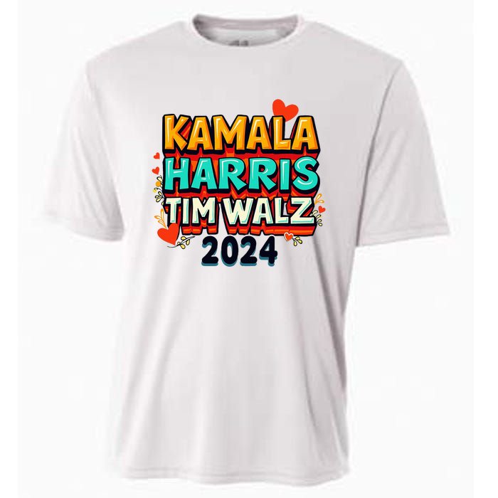 Harris Walz Waltz 2024 Vintage Style Kamala Harris Tim Walz Cooling Performance Crew T-Shirt