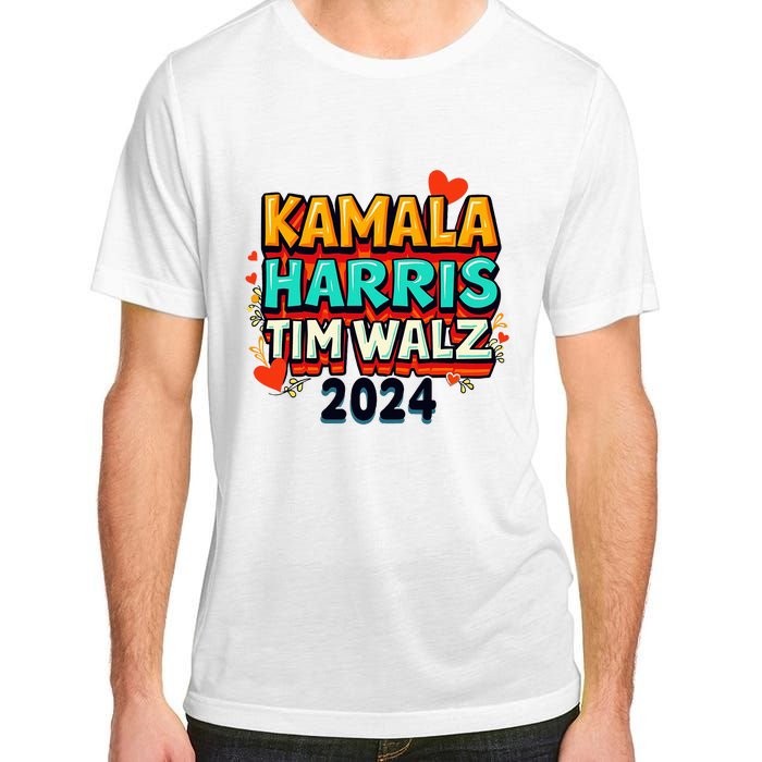 Harris Walz Waltz 2024 Vintage Style Kamala Harris Tim Walz Adult ChromaSoft Performance T-Shirt