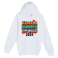 Harris Walz Waltz 2024 Vintage Style Kamala Harris Tim Walz Premium Pullover Hoodie