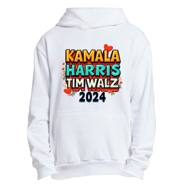 Harris Walz Waltz 2024 Vintage Style Kamala Harris Tim Walz Urban Pullover Hoodie