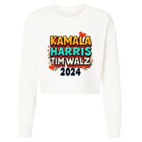 Harris Walz Waltz 2024 Vintage Style Kamala Harris Tim Walz Cropped Pullover Crew