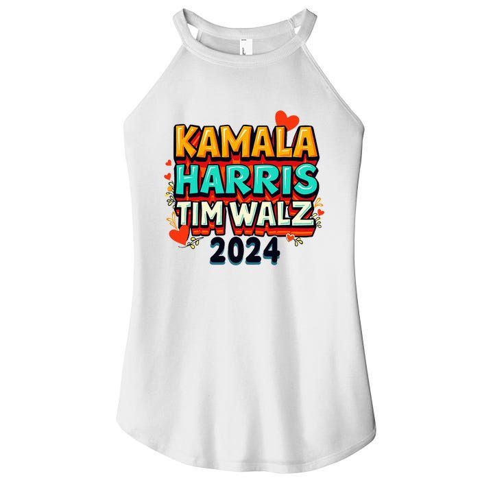 Harris Walz Waltz 2024 Vintage Style Kamala Harris Tim Walz Women's Perfect Tri Rocker Tank