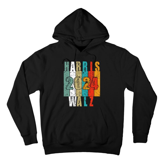 Harris Walz Waltz 2024 Vintage Retro Hoodie