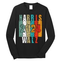 Harris Walz Waltz 2024 Vintage Retro Long Sleeve Shirt