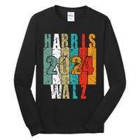 Harris Walz Waltz 2024 Vintage Retro Tall Long Sleeve T-Shirt