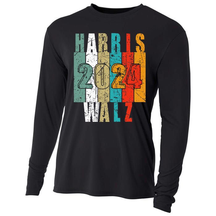 Harris Walz Waltz 2024 Vintage Retro Cooling Performance Long Sleeve Crew