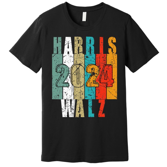 Harris Walz Waltz 2024 Vintage Retro Premium T-Shirt