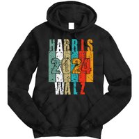 Harris Walz Waltz 2024 Vintage Retro Tie Dye Hoodie