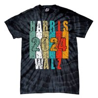 Harris Walz Waltz 2024 Vintage Retro Tie-Dye T-Shirt