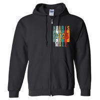 Harris Walz Waltz 2024 Vintage Retro Full Zip Hoodie