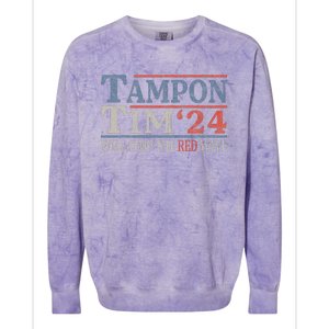 Harris Walz Waltz Tampon Tim Will Stop The Red Wave 2024 Colorblast Crewneck Sweatshirt