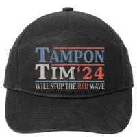 Harris Walz Waltz Tampon Tim Will Stop The Red Wave 2024 7-Panel Snapback Hat