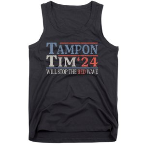 Harris Walz Waltz Tampon Tim Will Stop The Red Wave 2024 Tank Top