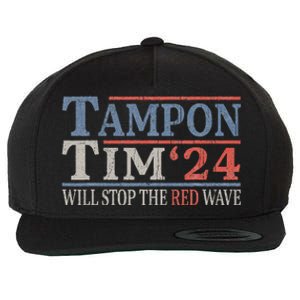 Harris Walz Waltz Tampon Tim Will Stop The Red Wave 2024 Wool Snapback Cap