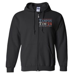 Harris Walz Waltz Tampon Tim Will Stop The Red Wave 2024 Full Zip Hoodie