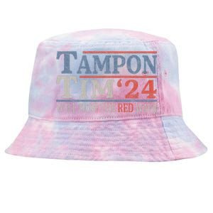 Harris Walz Waltz Tampon Tim Will Stop The Red Wave 2024 Tie-Dyed Bucket Hat