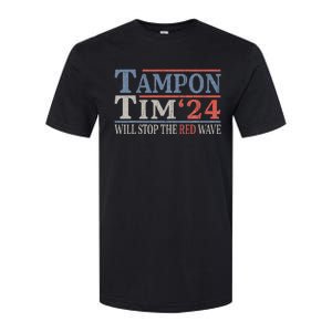 Harris Walz Waltz Tampon Tim Will Stop The Red Wave 2024 Softstyle CVC T-Shirt