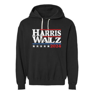 Harris Walz Waltz 2024 Vintage Style Kamala Harris Tim Walz Garment-Dyed Fleece Hoodie