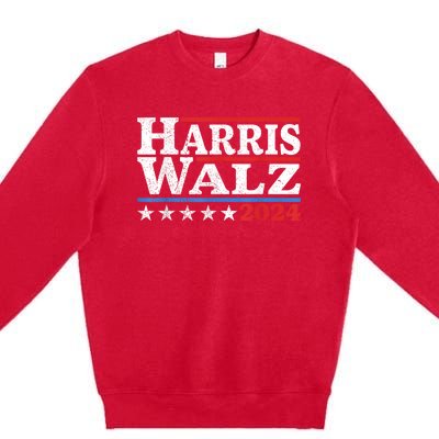 Harris Walz Waltz 2024 Vintage Style Kamala Harris Tim Walz Premium Crewneck Sweatshirt