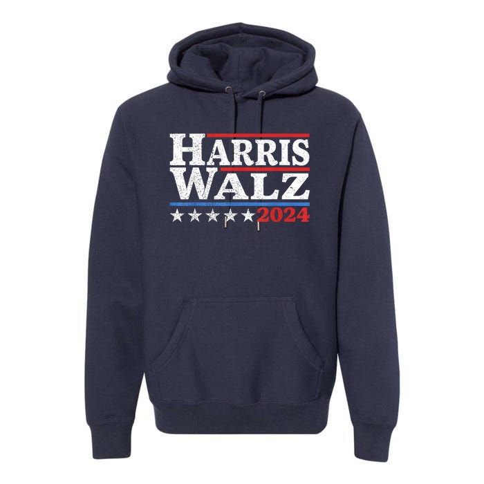 Harris Walz Waltz 2024 Vintage Style Kamala Harris Tim Walz Premium Hoodie