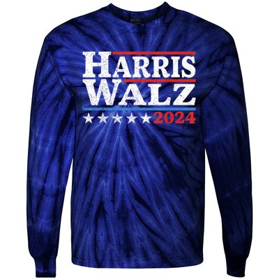 Harris Walz Waltz 2024 Vintage Style Kamala Harris Tim Walz Tie-Dye Long Sleeve Shirt