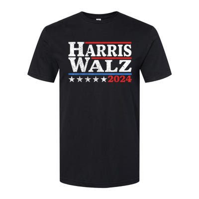 Harris Walz Waltz 2024 Vintage Style Kamala Harris Tim Walz Softstyle CVC T-Shirt