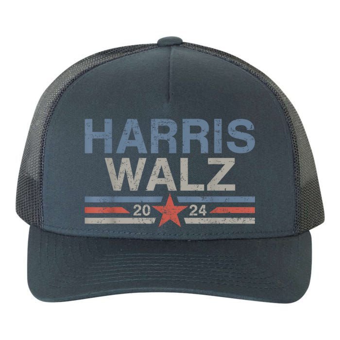 Harris Walz Waltz 2024 Vintage Style Kamala Harris Tim Walz Yupoong Adult 5-Panel Trucker Hat