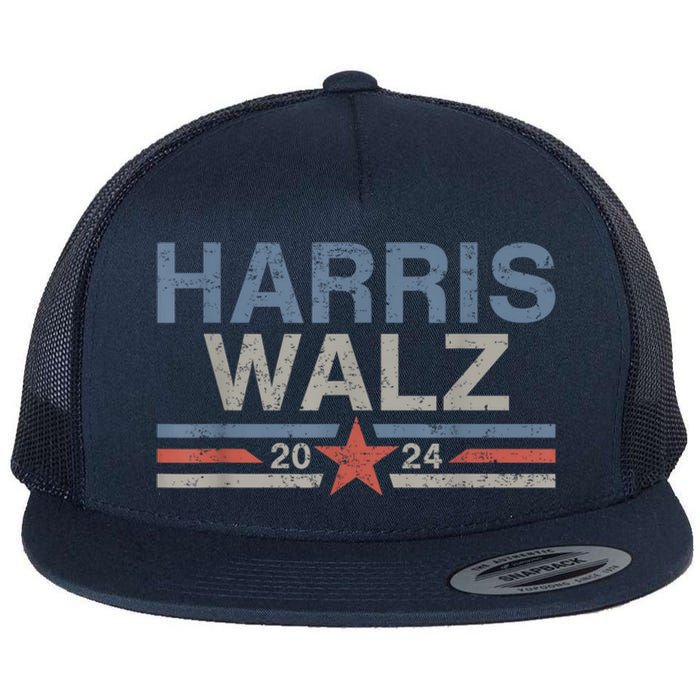 Harris Walz Waltz 2024 Vintage Style Kamala Harris Tim Walz Flat Bill Trucker Hat