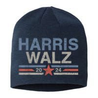 Harris Walz Waltz 2024 Vintage Style Kamala Harris Tim Walz Sustainable Beanie