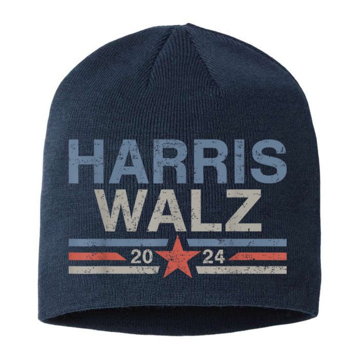 Harris Walz Waltz 2024 Vintage Style Kamala Harris Tim Walz Sustainable Beanie