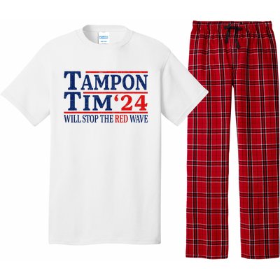 Harris Walz Waltz Tampon Tim Will Stop The Red Wave 2024 Pajama Set