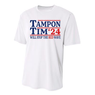 Harris Walz Waltz Tampon Tim Will Stop The Red Wave 2024 Performance Sprint T-Shirt