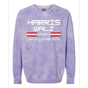 Harris Walz When We Fight We Win Colorblast Crewneck Sweatshirt