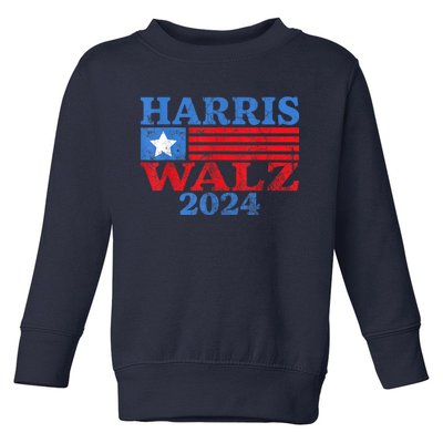 Harris Walz Waltz 2024 Vintage Style Kamala Harris Tim Walz Toddler Sweatshirt