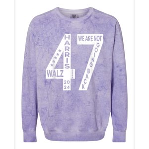 Harris Walz We Are Not Going Back 2024 Kamala Number 47 Colorblast Crewneck Sweatshirt