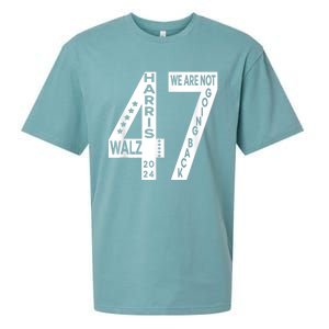 Harris Walz We Are Not Going Back 2024 Kamala Number 47 Sueded Cloud Jersey T-Shirt