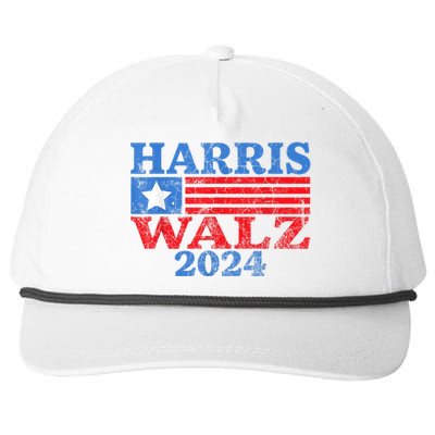 Harris Walz Waltz 2024 Vintage Style Kamala Harris Tim Walz Snapback Five-Panel Rope Hat