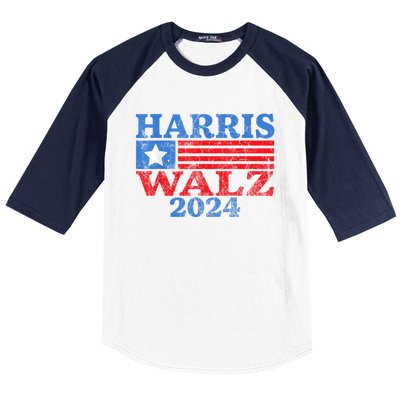 Harris Walz Waltz 2024 Vintage Style Kamala Harris Tim Walz Baseball Sleeve Shirt