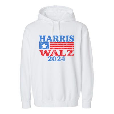 Harris Walz Waltz 2024 Vintage Style Kamala Harris Tim Walz Garment-Dyed Fleece Hoodie